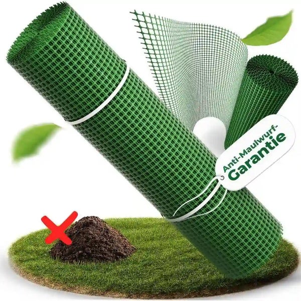 Maulwurfschutznetz als Rolle für den Garten zum Schutz vor Maulwurfshügeln mit Garantiesiegel
