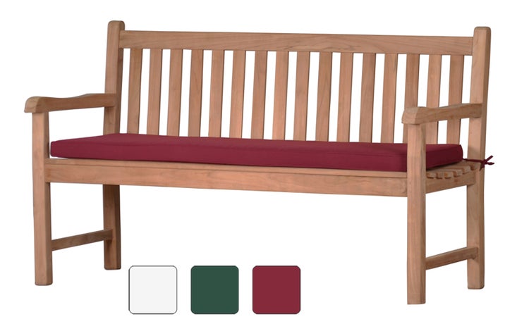 Auflage Gartenbank Bankauflage 120 x 47 cm rot 100% strapazierfähiges Polyester