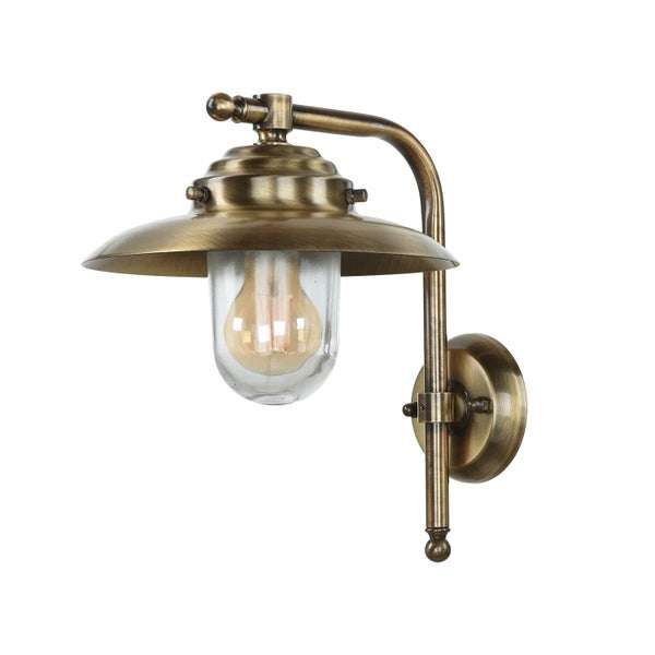 Wandleuchte mit Lampenschirm und klarer Glasabdeckung