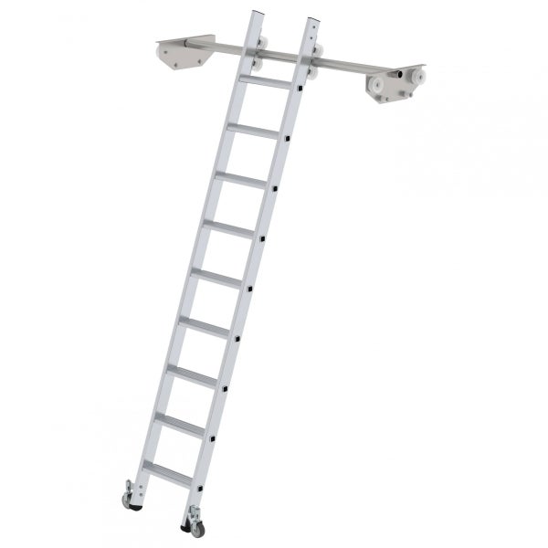 Rollbare Bibliothekstreppe aus Aluminium