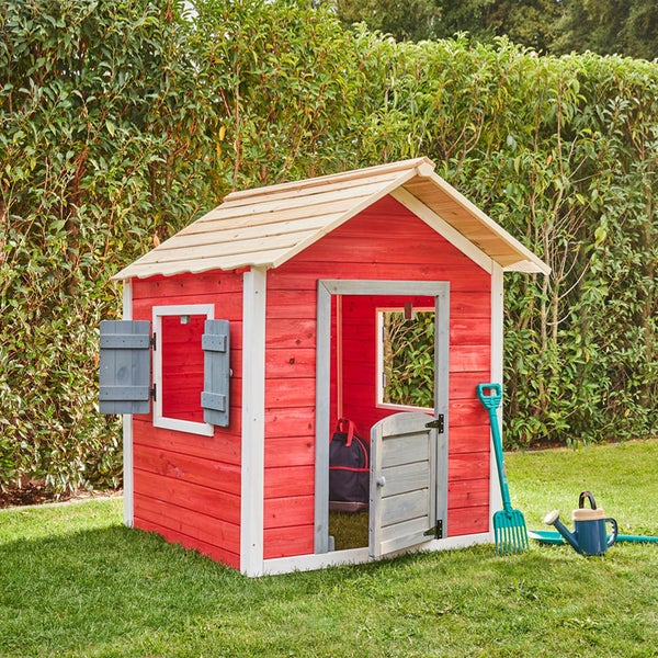 Home Deluxe - Spielhaus - DAS KLEINE SCHLOSS - 101 x 106 x 128 cm TÜV Geprüft - inkl. Montagematerial I Gartenhaus Holzhaus Kinderhaus