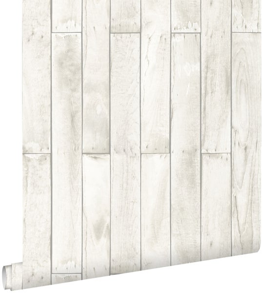 ESTAhome Tapete Holzoptik Weiß - 53 cm x 10.05 m - 137742