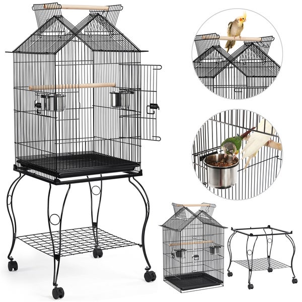 Yaheetech Vogelkäfig 145 cm hoch , Schwarz
