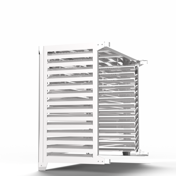 Wärmepumpenabdeckung - Big Blade - Weiß - Boden neben der Wand Größe XXL (B 135cm - H 120cm - T 68cm) - Box Air Klima