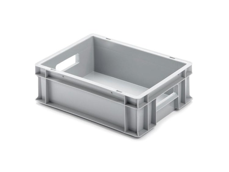 PROREGAL Eurobehälter mit Offenem Griff HxBxT 12 x 30 x 40 cm 11 Liter Grau Eurobox Transportbox