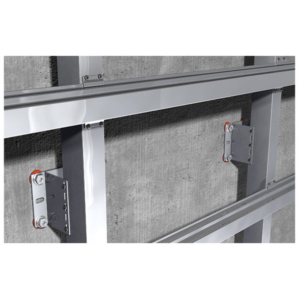 Montagesystem mit Metallschiene und Wandhalterung