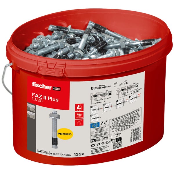 Eimer mit Fischer FAZ II Plus Bolzenankern 10/20