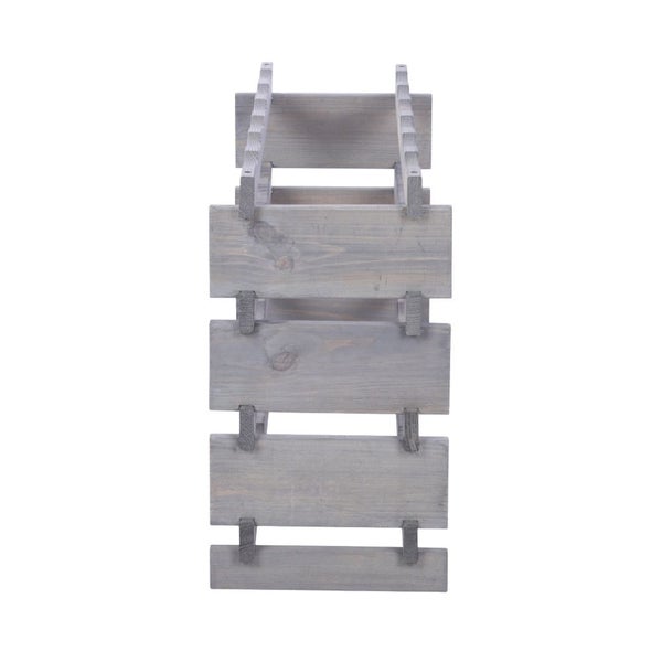 Weinregal VINOTECA FLEX PRO HxBxT 51x65x28cm 24 Flaschen auf 4 Ebenen Massives Kiefernholz Grau