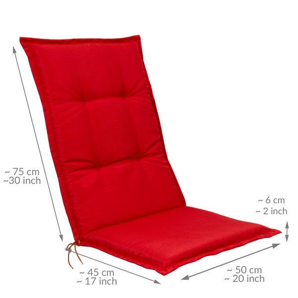 Beautissu Base HL Hochlehner 120x50x6cm Rot (4tlg)