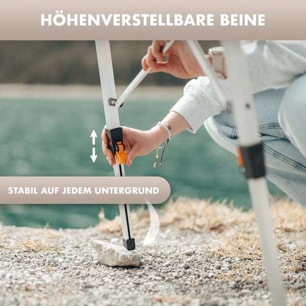 Naturbummler® Campingtisch [höhenverstellbar+Anti-Rost Schutz] sehr leicht Gr. XL