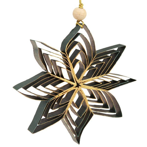 Dekorativer Papierstern mit Aufhängung für Weihnachtsbaum oder Fenster