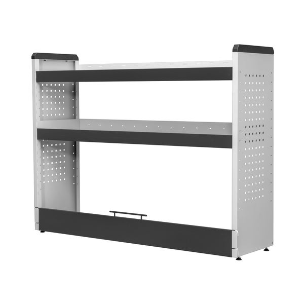 PROREGAL Fahrzeugregal KFZ | 2 Ebenen | HxBxT 110x144x40cm | Lichtgrau/Anthrazit | Autoregal, Einbauregal, Kofferregal
