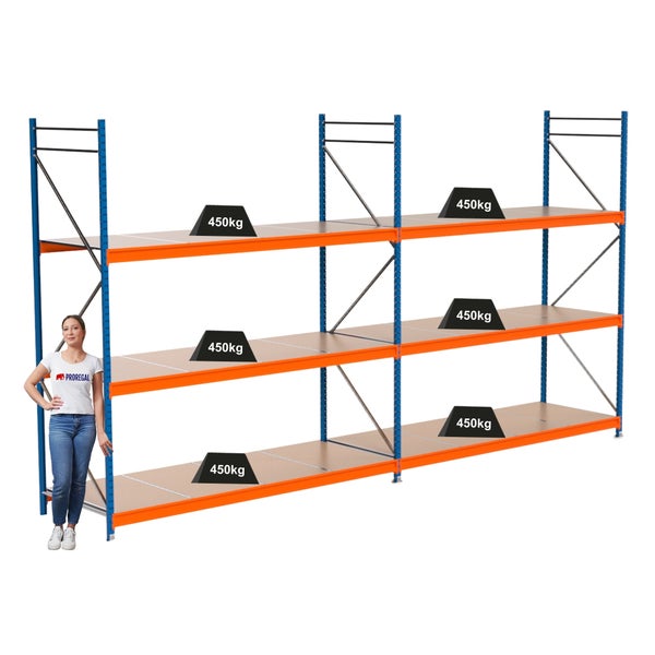 Regal mit drei Ebenen, belastbar mit 450 kg pro Ebene