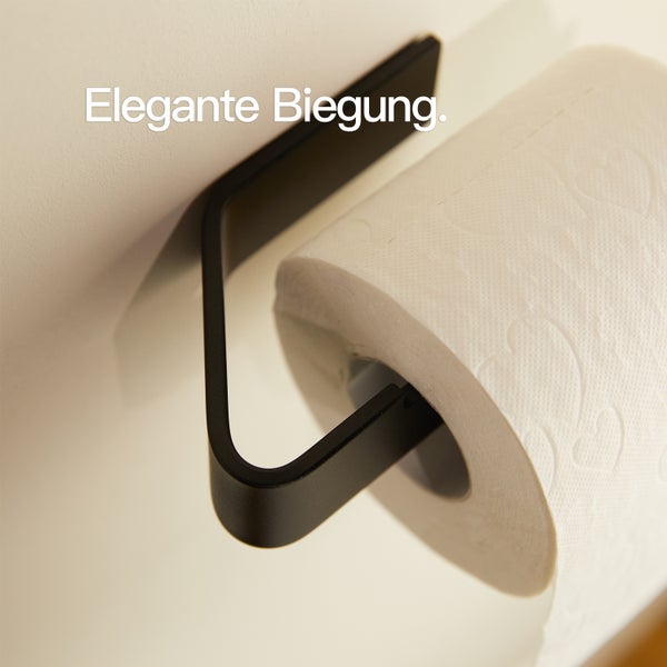 Designfabrik Hamburg Toilettenpapierhalter ohne Bohren Schwarz 17cm