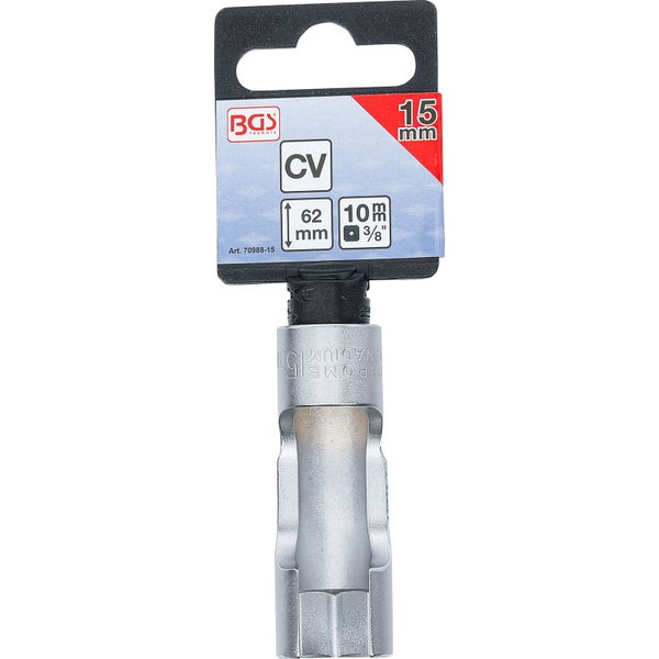 BGS Spezial-Steckschlüssel-Einsatz geschlitzt Antrieb Innenvierkant 10 mm (3/8) SW 15 mm - 70988-15