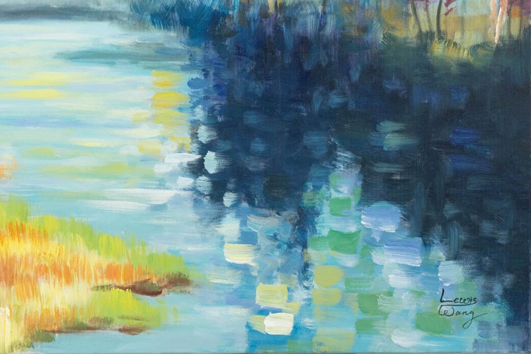 Handgemaltes Gemälde Acrylfarbe 90x60cm Bunt