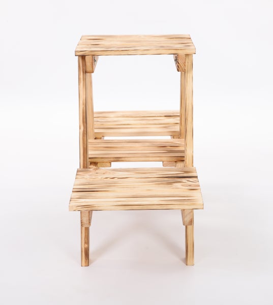 Blumenständer FLORACK HxBxT 45x74x25cm 3 Ablagen Kieferholz Geflammt