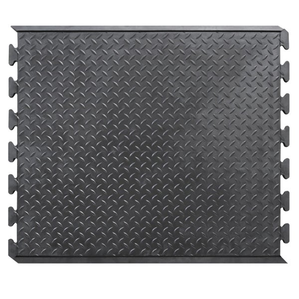 PROREGAL Anti Ermüdungs Gummifliese Mittelstück BxL 80 x 70 cm Stärke 1,2 cm Schwarz