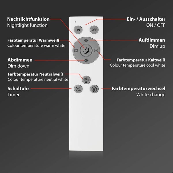 LED Deckenleuchte CCT WiFi Bluetooth App 42 W silber Metall-Kunststoff Briloner