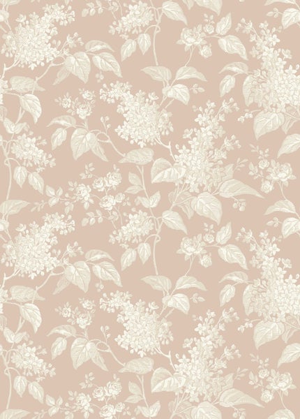 Borastapeter Tapete Blumen Rosa und Beige - 53 cm x 10.05 m - 662661
