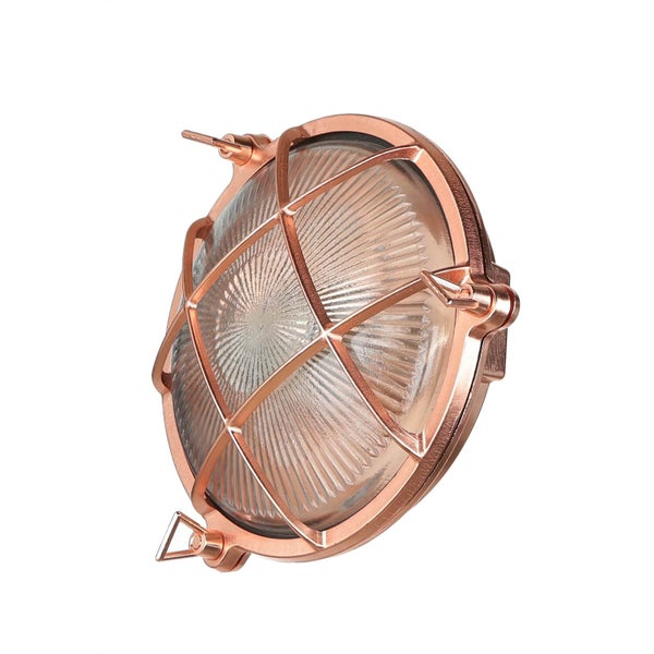 Runde Wandleuchte mit Schutzgitter