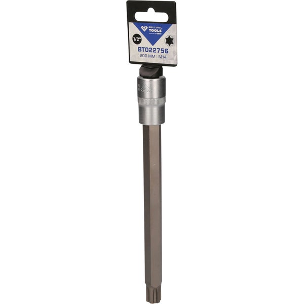 BRILLIANT TOOLS 1/2 RIBE-Bit-Stecknuss 200 mm lang M14 - BT022756