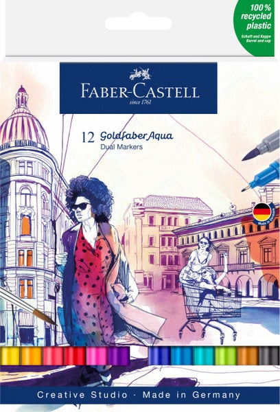 Faber-Castell Dual Marker Goldfaber Aqua 12er Set