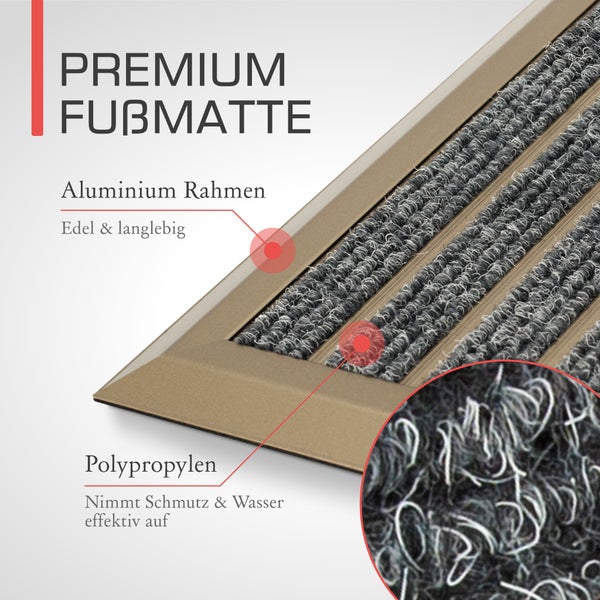 Bomoe AluGant D Fußmatte 40x60cm Champagner