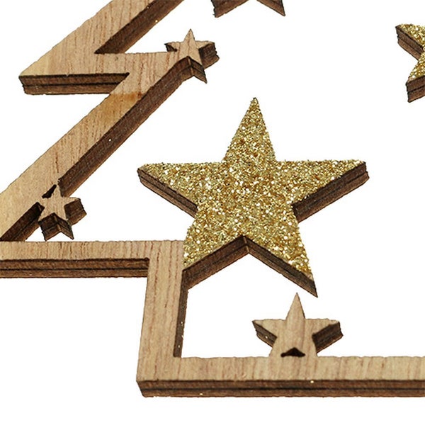 Dekorativer Weihnachtsbaum aus Holz mit Sternen