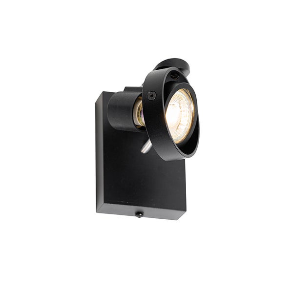 Schwarze Wandleuchte mit drehbarem Spot