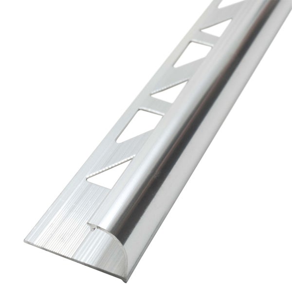 Viertelkreisprofil aus Aluminium für Fliesenabschlüsse.