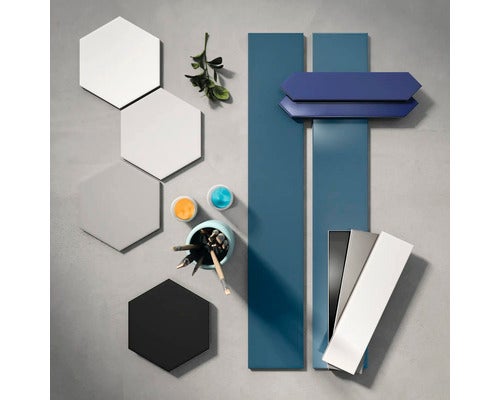 Bodenfliese Block Hexagon blanco matt 14x16cm