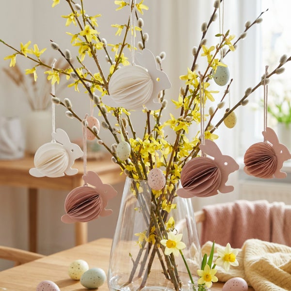 Osterhase Papieranhänger mit Kordel zum Aufhängen