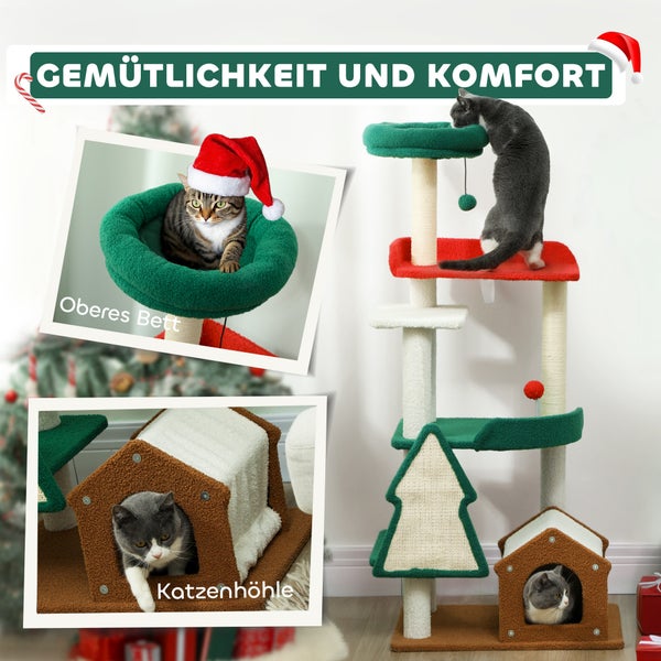Katzenkratzbaum mit Katzenbett und Katzenhöhle