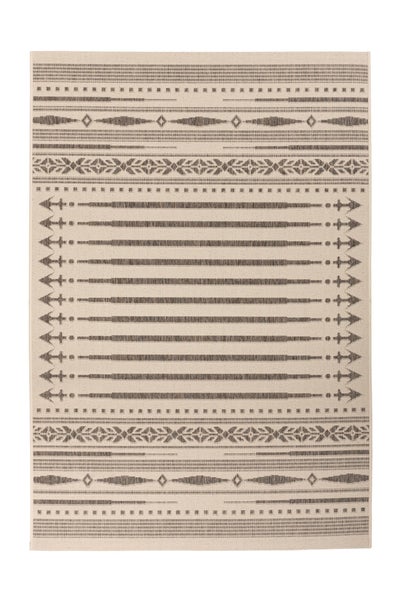 Flachflor Teppich Silkaria Creme / Braun Modern 160 x 230 cm