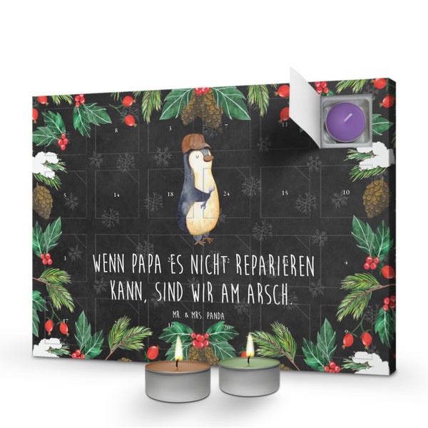 Mr. & Mrs. Panda Duftkerzen Adventskalender Wenn Papa es nicht reparieren kann, sind wir am Arsch - Schwarz