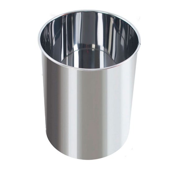 PROREGAL Stillvoller Runder Metall Papierkorb 15 Liter HxØ 30,5 x 25,5 cm Edelstahl