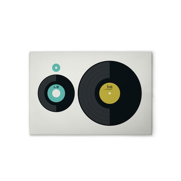 Wandbild mit Schallplattenmotiv