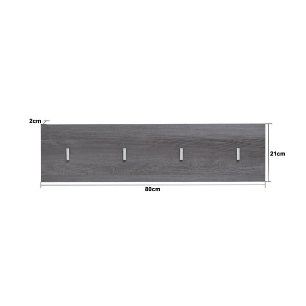 LineGD Garderobe Paneel rauchsilber. 80 X 2 X 21 cm