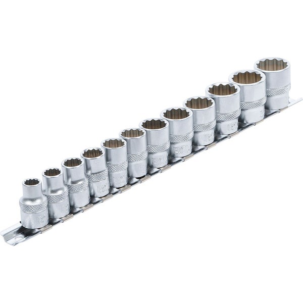 BGS Steckschlüssel-Einsatz-Satz Zwölfkant Antrieb Innenvierkant 10 mm (3/8) SW 8 - 19 mm 12tlg. - 9105