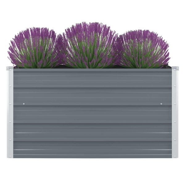 Hochbeet aus Metall mit Lavendel bepflanzt