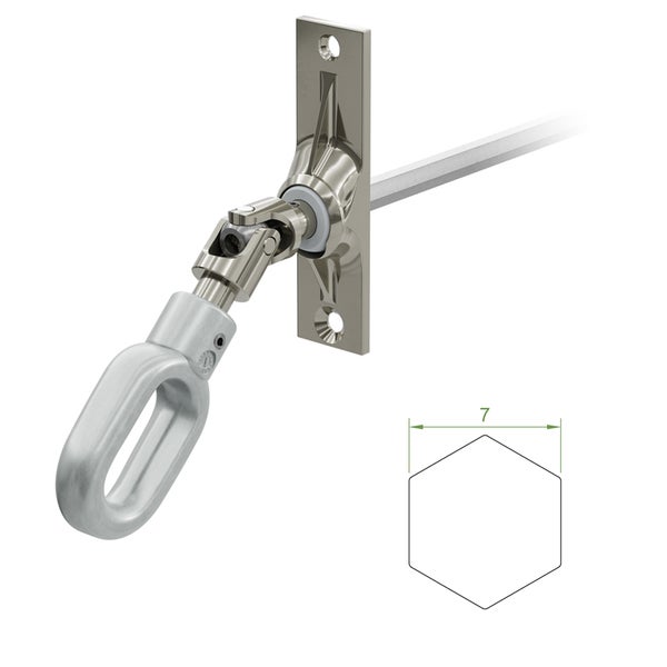 Wandbefestigung mit Drehgelenk und Schlaufe