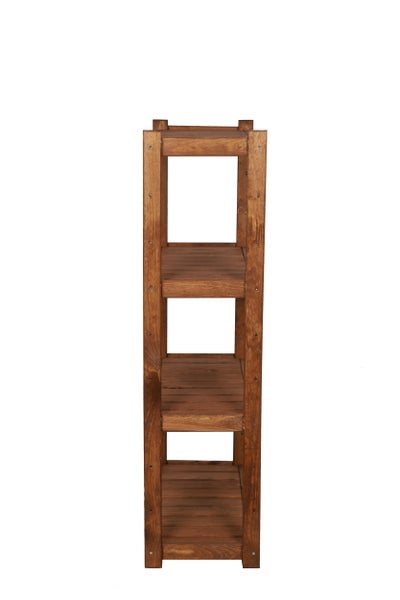 PROREGAL Holzregal SPREEWALD HxBxT 124x70x33cm 4 Ebenen Massives Kiefernholz Braun geölt