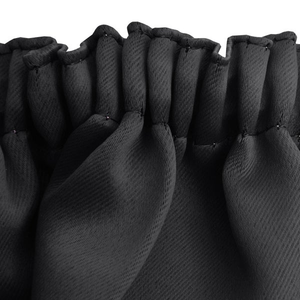 Beautissu Amelie BK Vorhang mit Kräuselband 140x245cm Schwarz (2tlg)