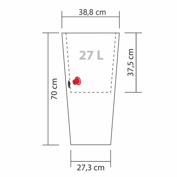 Scheurich Coneo High 70, Hochgefäß/Blumentopf/Pflanzkübel, rund,  aus Kunststoff Farbe: Schwarz-Granit, 38,8 cm Durchmesser, 70 cm hoch, 27 l Vol.
