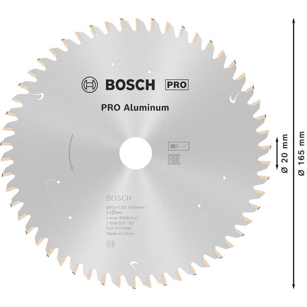 Bosch PRO Aluminium cordless Blatt für Kreissägen 165 x 1,8 x 20 mm - 2608837763