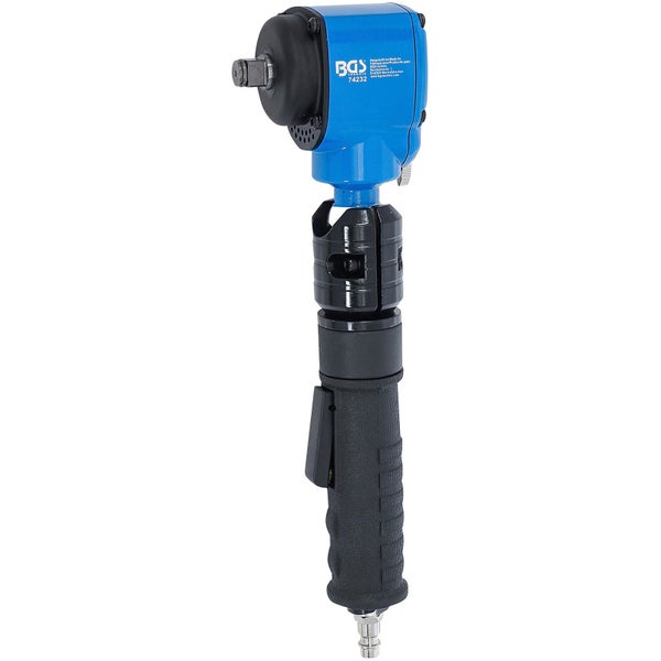 BGS Druckluft-Schlagschrauber abgewinkelt & Kraft-Steckschlüssel-Satz 12,5 mm (1/2) 650 Nm 10tlg. - 74348