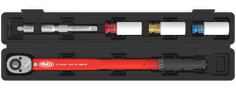 FAMEX 10914 Drehmomentschlüssel Set für Radwechsel, 1/2, Gelenkschlüssel bis 630 Nm