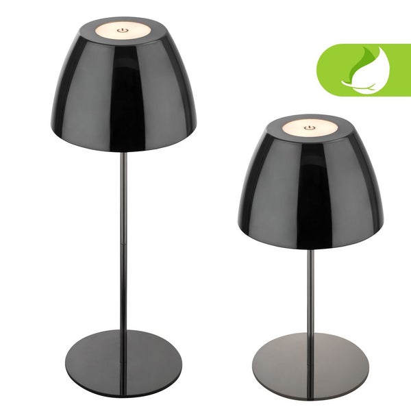 LED Akku Tischleuchte stufenloser Touchdimmer 2,5W 200 lm 2700 K H 36 cm Serina schwarz/chrom