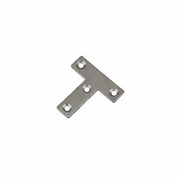 T-Verbinder aus Metall mit vier Schraublöchern zur stabilen Holzverbindung